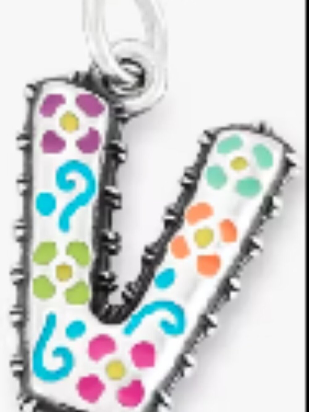 James Avery Enamel Consuela Floral Initial Charm